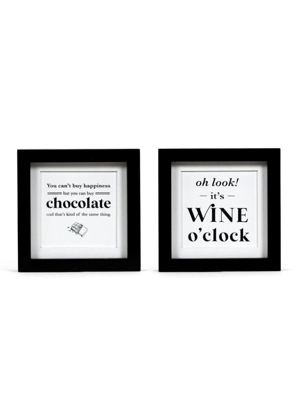 ($8) Reversible Sign - Chocolate Happiness & Wine O'Clock